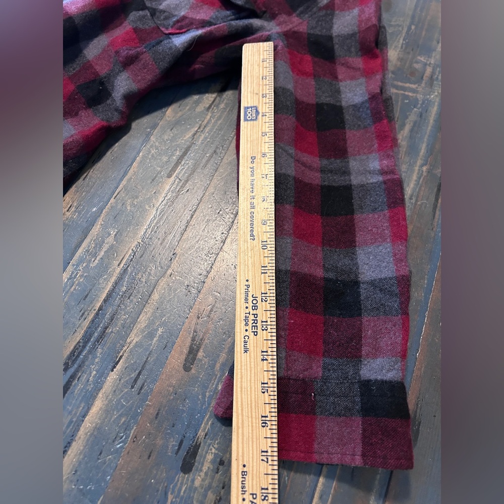 Wool Flannel Vintage Size Large Plaid‎ Red and Black Fall Autumn Winter - Picture 2 of 7